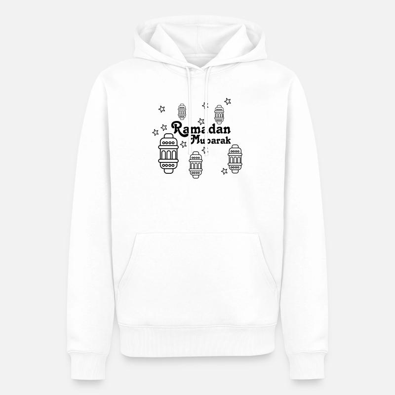 Ramadan Mubarak Lichter, Sternchen - Männer Premium Bio Hoodie - Weiß