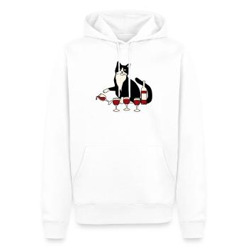 Verre à vin pour chat - Sweat à capuche Premium bio Homme - blanc - Devant - Nico (187cm)