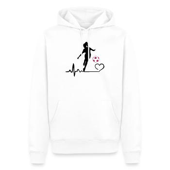 Battement de cœur de footballeur - Sweat à capuche Premium bio Homme - blanc - Devant - Nico (187cm)