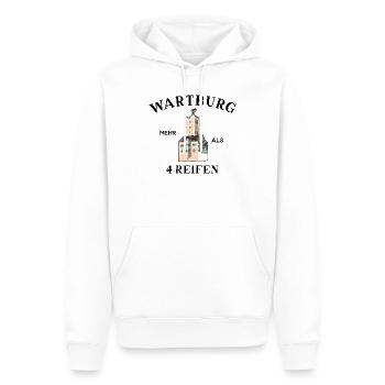 Wartburg, Plus de 4 pneus, Thuringe Allemagne - Sweat à capuche Premium bio Homme - blanc - Devant - Nico (187cm)