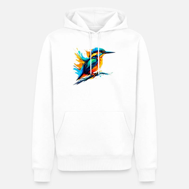 Eisvogel - Männer Premium Bio Hoodie - Weiß