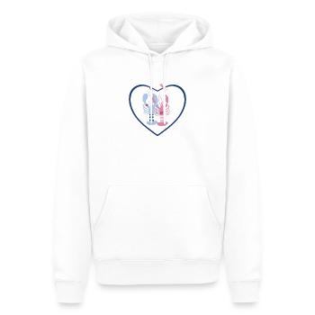 Bretagne - Kalon Homards bleu et rose - Sweat à capuche Premium bio Homme - blanc - Devant - Nico (187cm)