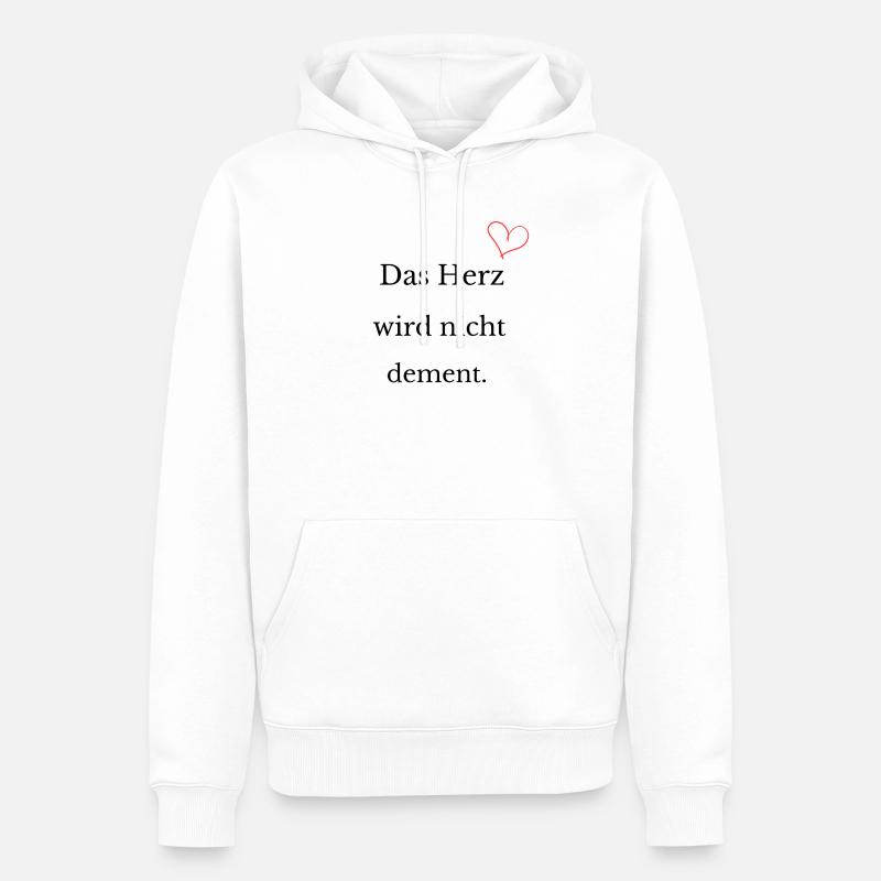 Das Herz wird nicht dement - Männer Premium Bio Hoodie - Weiß