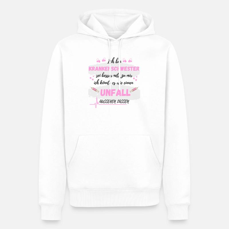 Ich bin Krankenschwester Unfall aussehen - Männer Premium Bio Hoodie - Weiß