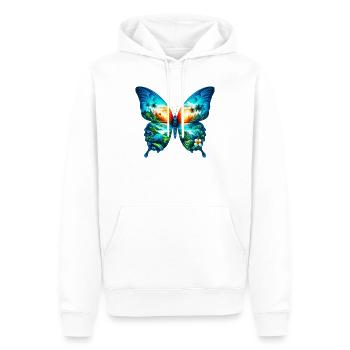 Schmetterling - Männer Premium Bio Hoodie - Weiß - Vorne - Nico (187cm)