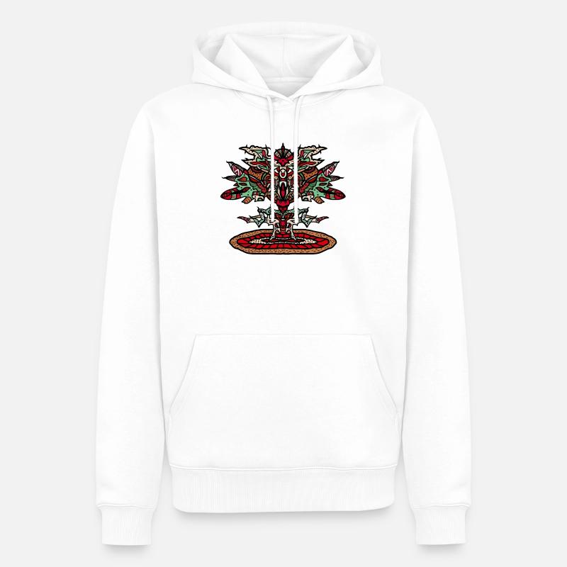 Robot-Drachenbaum tattoo - Männer Premium Bio Hoodie - Weiß