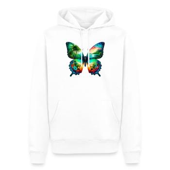 Schmetterling - Männer Premium Bio Hoodie - Weiß - Vorne - Nico (187cm)