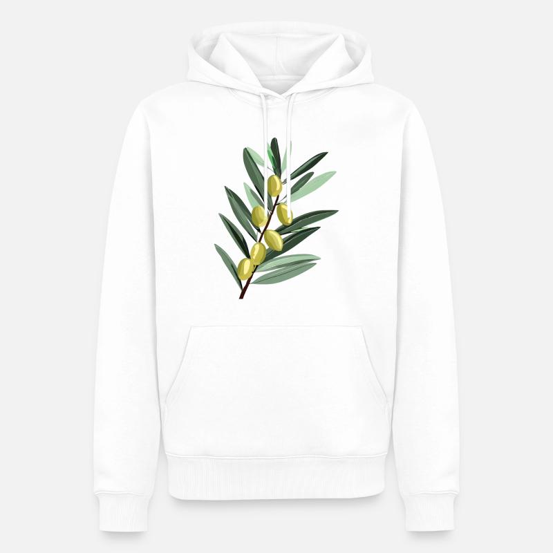 Rameau d’olivier - Sweat à capuche Premium bio Homme - blanc