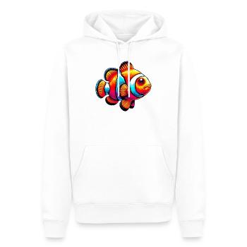 Poisson-clown - Sweat à capuche Premium bio Homme - blanc - Devant - Nico (187cm)