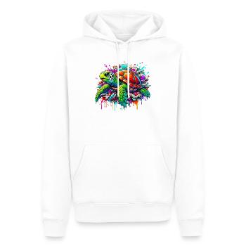 Tortue - Sweat à capuche Premium bio Homme - blanc - Devant - Nico (187cm)