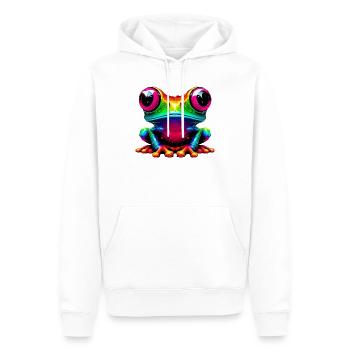 Grenouille - Sweat à capuche Premium bio Homme - blanc - Devant - Nico (187cm)