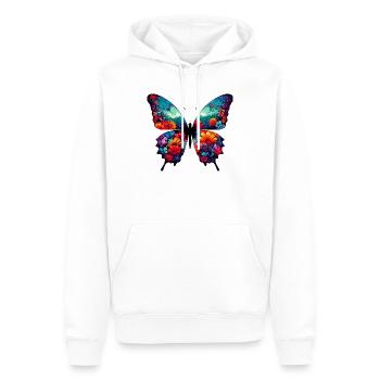 Schmetterling - Männer Premium Bio Hoodie - Weiß - Vorne - Nico (187cm)