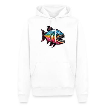Piranha - Sweat à capuche Premium bio Homme - blanc - Devant - Nico (187cm)