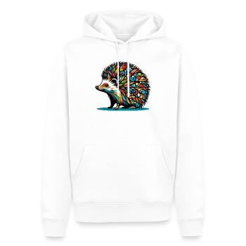 Hérisson - Sweat à capuche Premium bio Homme - blanc - Devant - Nico (187cm)