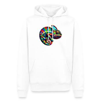 Chameleon - Men’s Premium Organic Hoodie - white - Front - Nico (187cm)