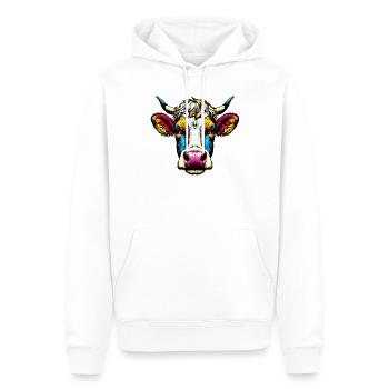 Vache - Sweat à capuche Premium bio Homme - blanc - Devant - Nico (187cm)