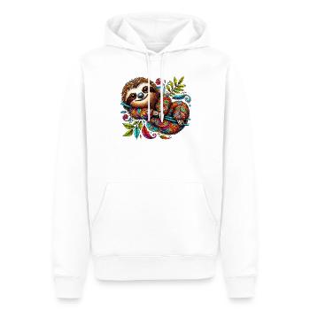 Paresse - Sweat à capuche Premium bio Homme - blanc - Devant - Nico (187cm)
