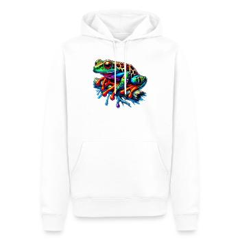 Grenouille - Sweat à capuche Premium bio Homme - blanc - Devant - Nico (187cm)