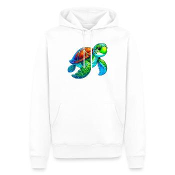 Tortue - Sweat à capuche Premium bio Homme - blanc - Devant - Nico (187cm)