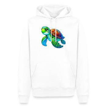 Tortue - Sweat à capuche Premium bio Homme - blanc - Devant - Nico (187cm)