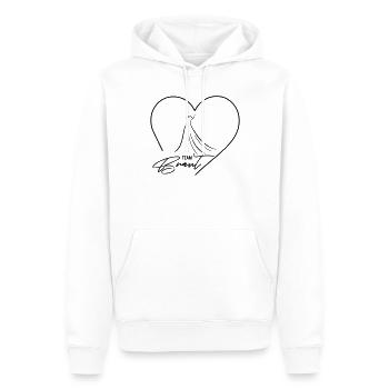 Team Braut! Herz & Brautkleid, personalisierbar - Männer Premium Bio Hoodie - Weiß - Vorne - Nico (187cm)