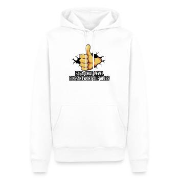 Papa Daumen Hoch mit Schriftzug - Männer Premium Bio Hoodie - Weiß - Vorne - Nico (187cm)