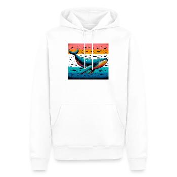 baleine - Sweat à capuche Premium bio Homme - blanc - Devant - Nico (187cm)