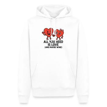 Love and Wine Heart Design - Men’s Premium Organic Hoodie - white - Front - Nico (187cm)