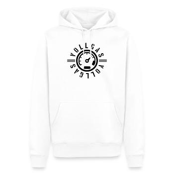 Compteur de vitesse à plein régime Kmh Tuning - Sweat à capuche Premium bio Homme - blanc - Devant - Nico (187cm)
