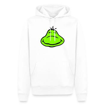 Frosch Kröte lächelt lustig Comic glücklich süß - Männer Premium Bio Hoodie - Weiß - Vorne - Nico (187cm)