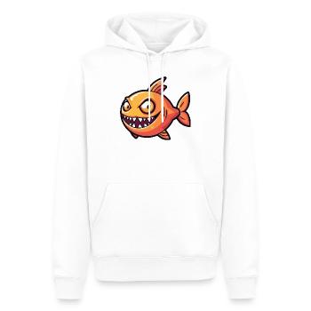 Piranha Poisson Halloween Zombie - Sweat à capuche Premium bio Homme - blanc - Devant - Nico (187cm)
