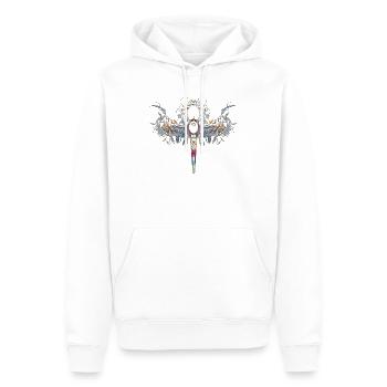 Symbole Magique Ankh avec des ailes et des ornements - Sweat à capuche Premium bio Homme - blanc - Devant - Nico (187cm)