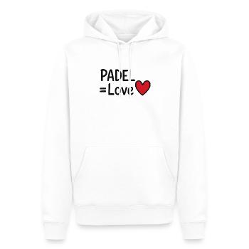 Padel Love Heart - Sweat à capuche Premium bio Homme - blanc - Devant - Nico (187cm)