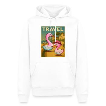 Affiche de voyage Canards et Oies - Sweat à capuche Premium bio Homme - blanc - Devant - Nico (187cm)