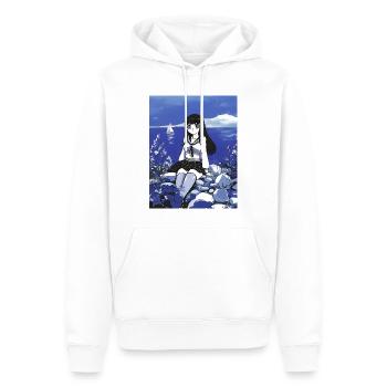 Seemann Mädchen Schulmädchen am Meeres in Blau - Männer Premium Bio Hoodie - Weiß - Vorne - Nico (187cm)