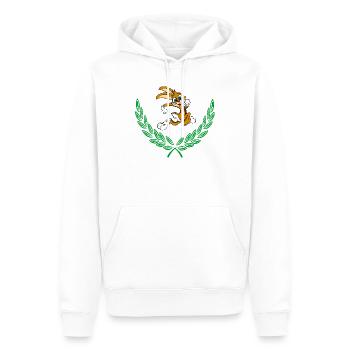 Un joli lapin en couronne de laurier vert - Sweat à capuche Premium bio Homme - blanc - Devant - Nico (187cm)