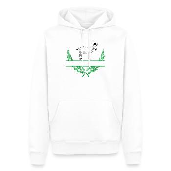 Goat Laurel Wreath with Namespace - Men’s Premium Organic Hoodie - white - Front - Nico (187cm)