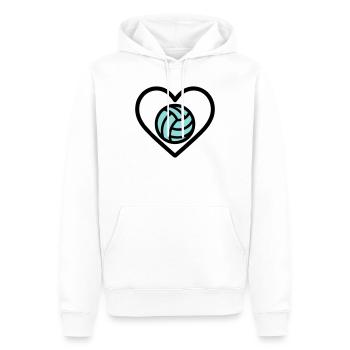 Volley-ball de cœur – Amateur de sport d’équipe - Sweat à capuche Premium bio Homme - blanc - Devant - Nico (187cm)
