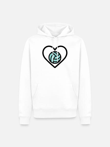 Heart Volleyball – Team Sport Lover - Herre Premium økologisk hoodie - hvid