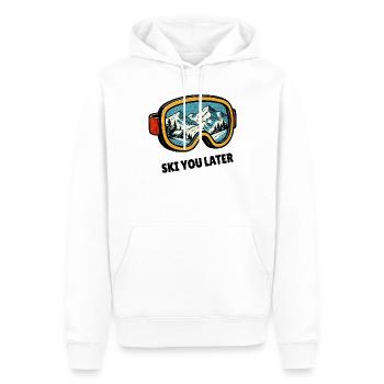 Ski You Later – des lunettes de ski conçues pour les skieurs - Sweat à capuche Premium bio Homme - blanc - Devant - Nico (187cm)