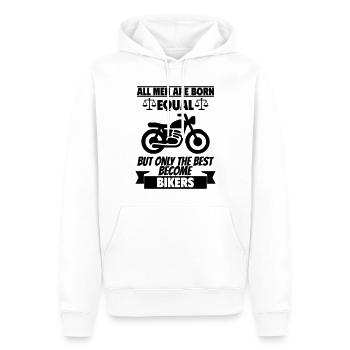Alle Männer werden gleich geboren Motorradfahrer - Männer Premium Bio Hoodie - Weiß - Vorne - Nico (187cm)