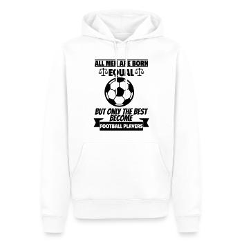 Alle Männer werden gleich geboren Fußballer - Männer Premium Bio Hoodie - Weiß - Vorne - Nico (187cm)