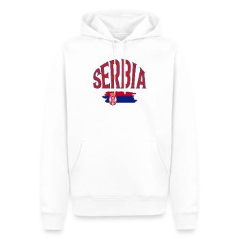 Serbia - Männer Premium Bio Hoodie - Weiß - Vorne - Nico (187cm)