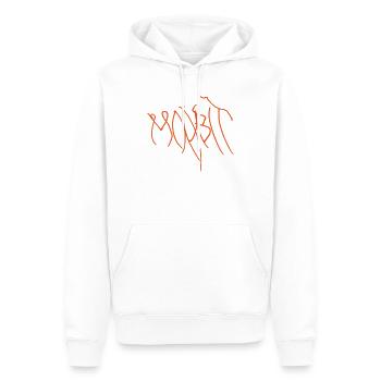 Lignes de graffiti orange Moabit Berlin - Sweat à capuche Premium bio Homme - blanc - Devant - Nico (187cm)