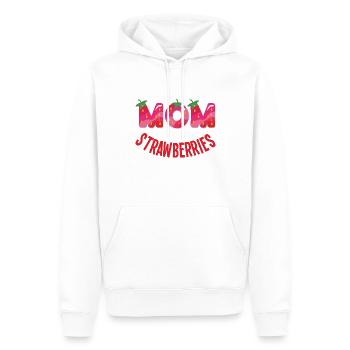 Nur eine Mama die Erdbeeren liebt - Männer Premium Bio Hoodie - Weiß - Vorne - Nico (187cm)