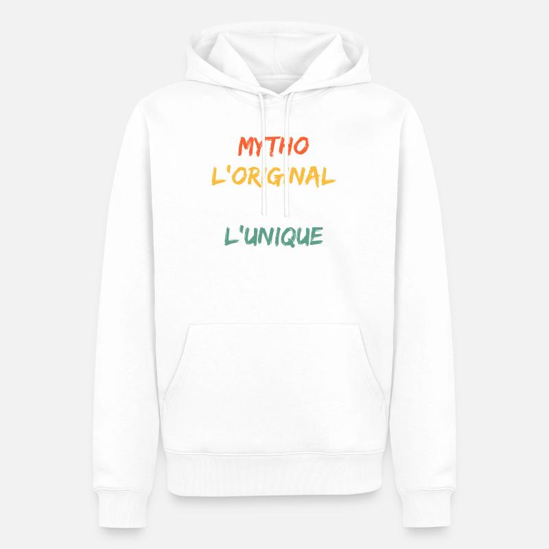 Mytho Original Le Vrai Unique - Sweat à capuche Premium bio Homme - blanc