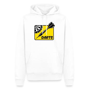 Fléchettes, fléchettes - Sweat à capuche Premium bio Homme - blanc - Devant - Nico (187cm)