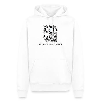No Rizz Just Vibes Cell Phone - Men’s Premium Organic Hoodie - white - Front - Nico (187cm)