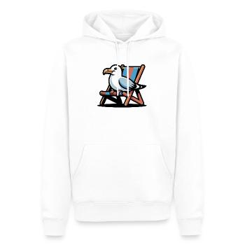 Seagull on beach lounger - Men’s Premium Organic Hoodie - white - Front - Nico (187cm)
