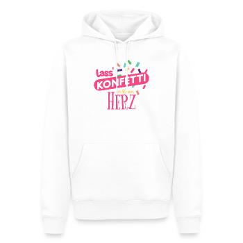Laissez les confettis entrer dans votre cœur Fête Foraine - Sweat à capuche Premium bio Homme - blanc - Devant - Nico (187cm)